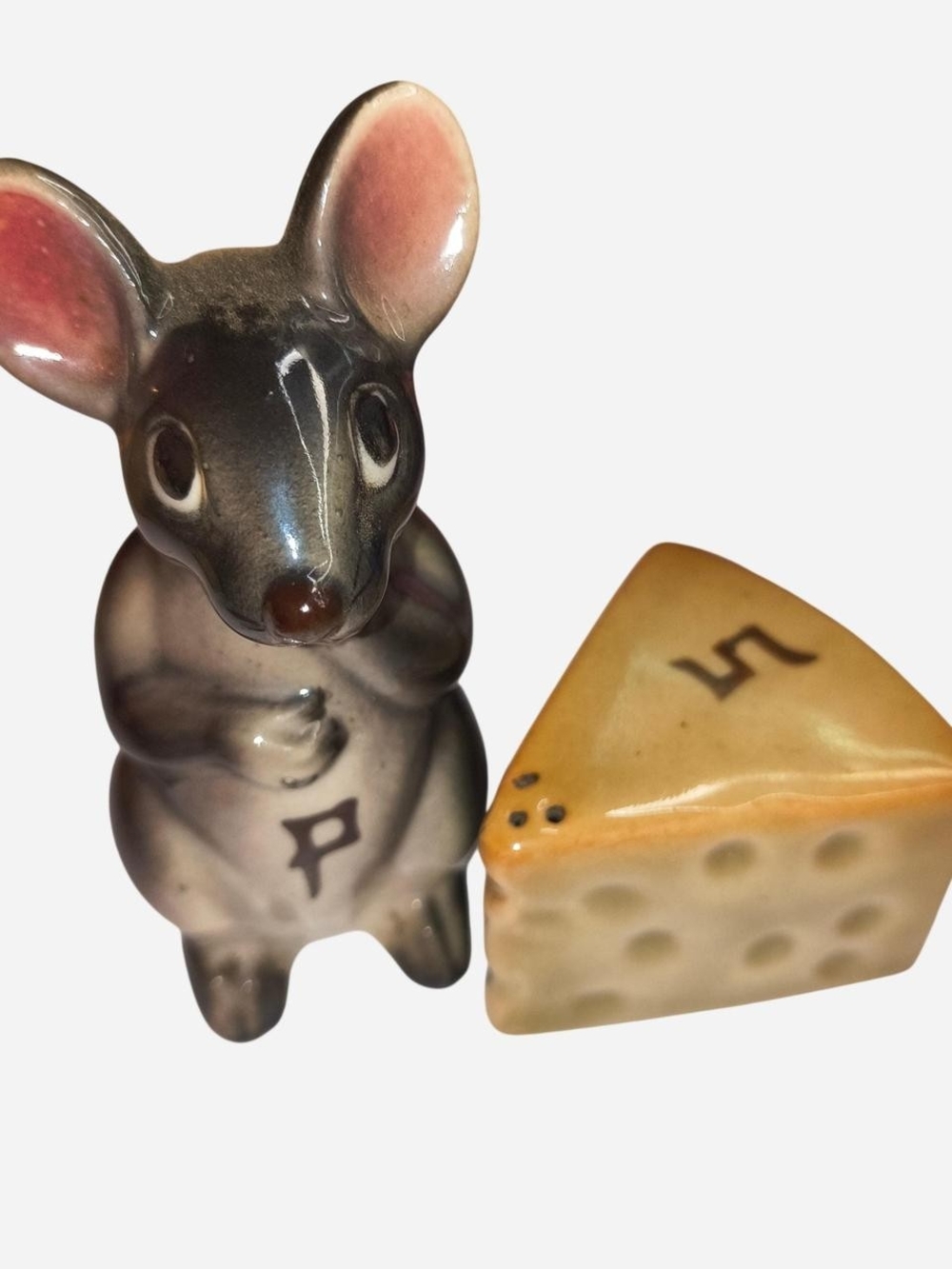 Vintage 1950s Mouse & Cheese Salt & Pepper Shakers